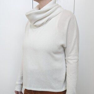 White Cowl Neck Tunic Sweater (Size S)